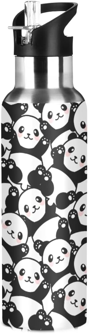 MNSRUU Insulated Water Bottle with Straw, Rainbow and Unicorns Stainless Steel Flasks for Sports Cycling Hiking School