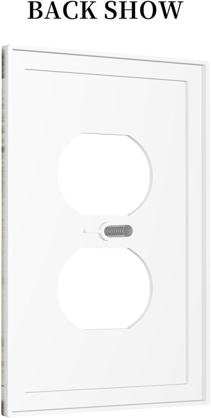 Rustic Wood Bear Forest 1 Gang Outlet Plate Covers Decorative Single Duplex Wall Plate Vintage Cabin Electrical Receptacle Light Switch Cover Art Faceplate Switchplate for Farmhouse Bedroom Decor