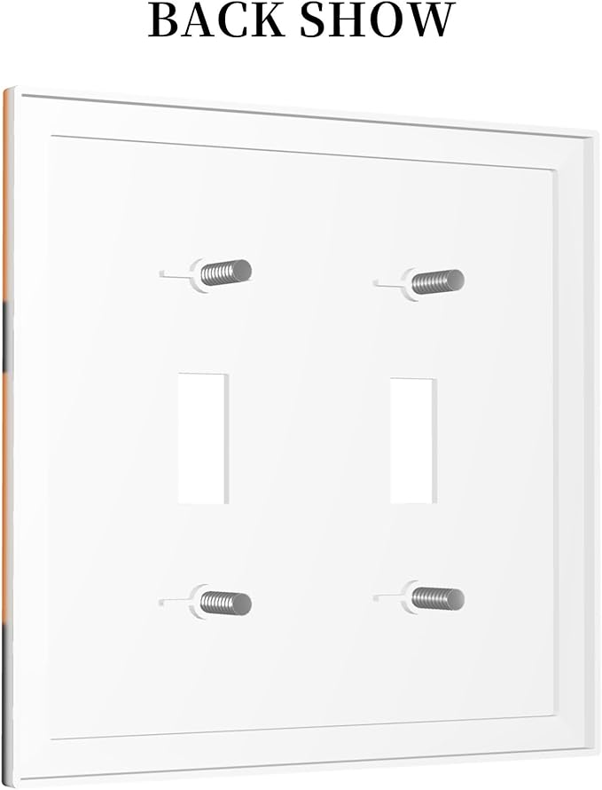 Tigers Stripes Orange Double Toggle Light Switch Covers 2 Gang Wall Plate Dual Decorative Switchplate Electrical Faceplate for Bathroom Country Kitchen Bedroom Decor, 4.9" x 5"