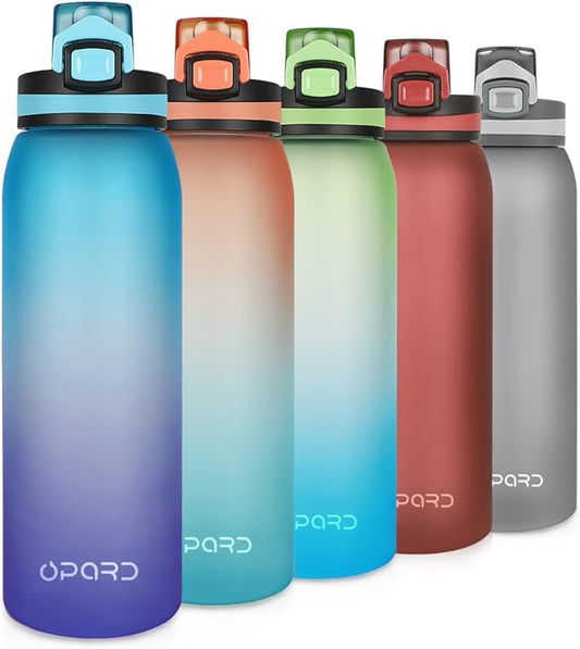 Opard 30oz Sports Water Bottle with Leak Proof Flip Top Lid BPA Free Tritan Reusable Plastic for Gym and Outdoor