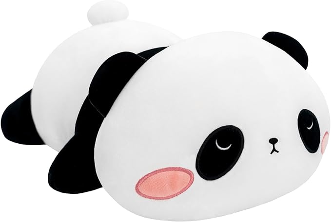 SQEQE Weighted Panda Plush, Weighted Panda Stuffed Animal for Anxiety, Cute Panda Plushies Soft Panda Bear Pillow Toy Gift for Kids Adults 13.8 Inch, 1.6 lbs