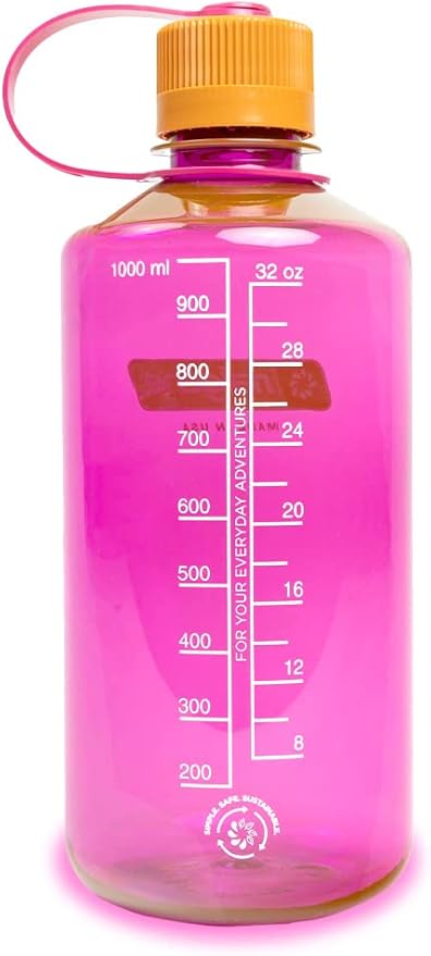 Nalgene Sustain Tritan BPA-Free Water Bottle Made with Material Derived from 50% Plastic Waste, 32 OZ, Narrow Mouth, Flamingo Pink
