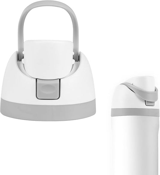 Replacement Cap for Owala Freesip Bottle, Replacement Accessories for Owala Free Sip, One Button Water Bottle Top Lid Compatible with Owala Cup 16oz 24oz 32oz 40oz, BPA-Free, No Water Leakage, White