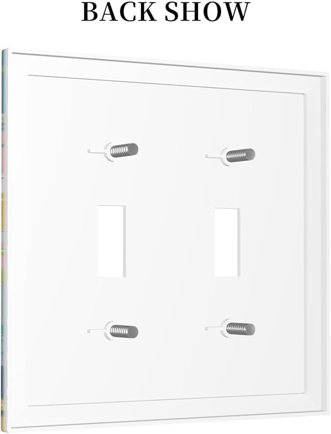 Mid Century Modern Atomic Cute Cats Double Toggle Light Switch Covers 2 Gang Wall Plate Dual Decorative Switchplate Electrical Faceplate for Kidroom Nursery Bedroom Decor