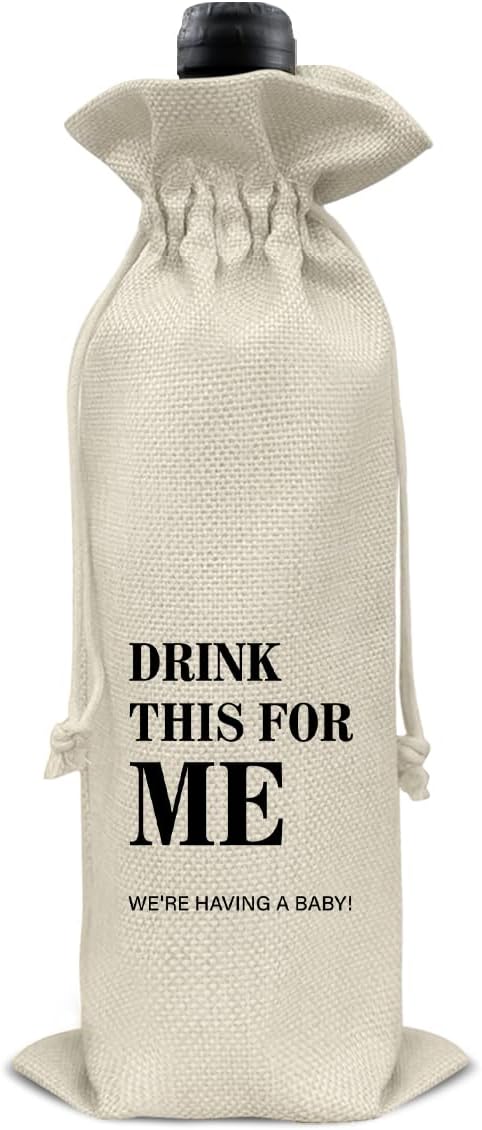 Pregnancy Announcement Wine Bag, Pregnant Reveal Wine Gift Bag, Baby Announcements Gifts for Grandparents Aunt Uncle Friends