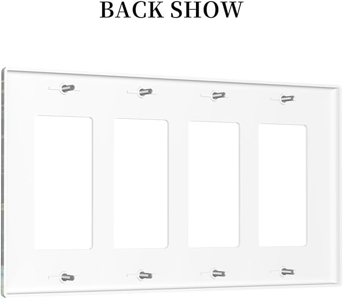 Green Dark Forest Mystical Mushroom 4 Gang Rocker Decora Light Switch Cover Outlet Covers Wall Plate Decorative Switchplate Electrical Faceplate GFCI for Country Bathroom Bedroom Kitchen Decor