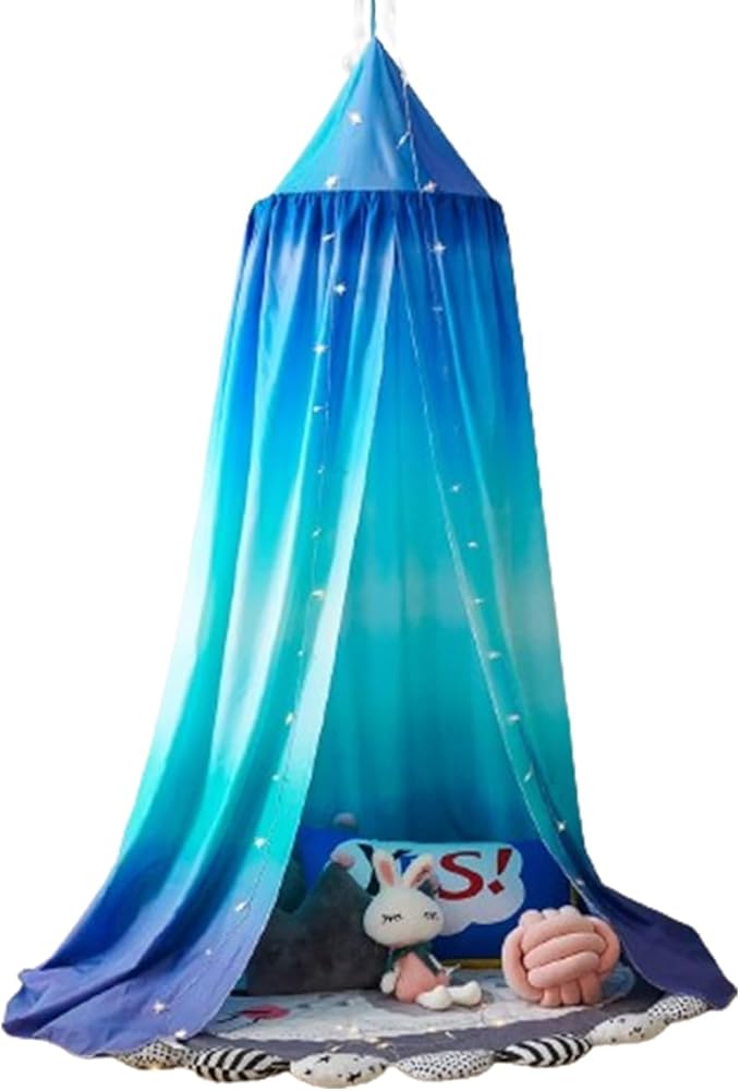 Mengersi Bed Canopy for Boys,Girls Corlofrul Canopy for Bed Bedding Kids Room Castle Play Tent Hanging House Decor Reading Nook Gradient Canopies
