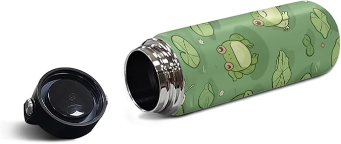 Frog Stainless Steel Water Bottles 20 Oz Insulated Water Bottles Leakproof Reusable Sports Water Bottle for Beach, Travel Cup Coffee Mug Birthday Gifts for Women