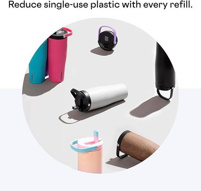 Corkcicle Go Cup XL Insulated Tumbler with Lid and Straw, Gloss White, 30 oz – Reusable Water Bottle Keeps Beverages Cold for 12hrs – Cupholder Friendly Tumbler, Leak-Proof Design