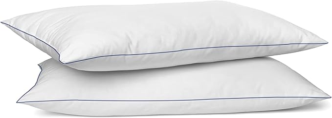 SILUI Extra Flat Soft Thin Pillows King Size Set of 2 Pack Bed Pillow with Down Alternative Fill for Side Back Stomach Sleepers, 20x36 Inches, White