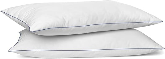 SILUI Extra Flat Soft Thin Pillows Standard Size Set of 2 Pack Bed Pillow with Down Alternative Fill for Side Back Stomach Sleepers, 20x26 Inches