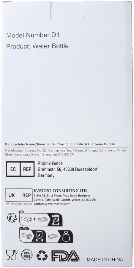 Water Bottle with Time Markings, 2.5 Litre Sports Water Bottle with Handle Leakproof Reusable & BPA Free, Flip Cap with Cleaning Brush Daily Water Intake Bottle Ideal for Gym Office