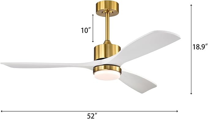 Tariq 52-inch Solid Wood and Metal Lighted Ceiling Fan with LED Lighting