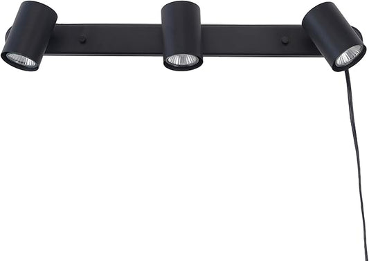 Globe Electric 59467 3-Light Plug-in Track Lighting, Matte Black, Bulb Not Included