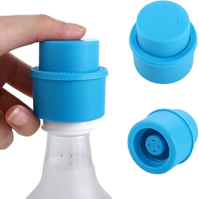 Fizz Keeper, Bottle Pump Caps, Bottle Stopper, Bottle Saver Stopper, Like A Wine Bottle Stopper, Drink Cap, Fizzy Sealer, Vacuum Soda Cap(Black)