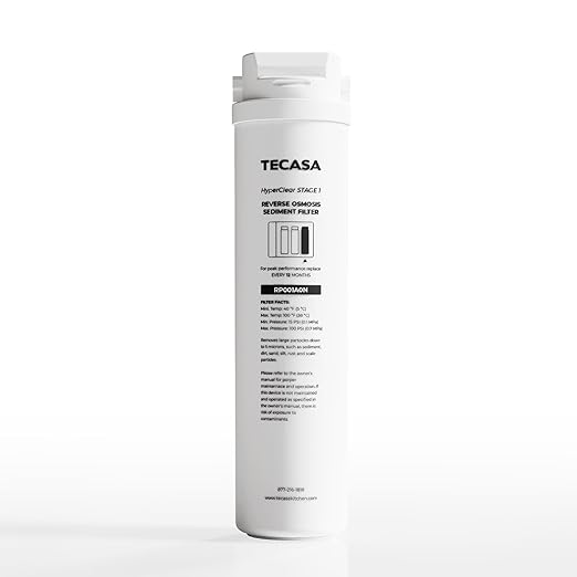 Sediment Filter, Replacement for TECASA Under Sink Tankless Reverse Osmosis System, 1-year Lifetime