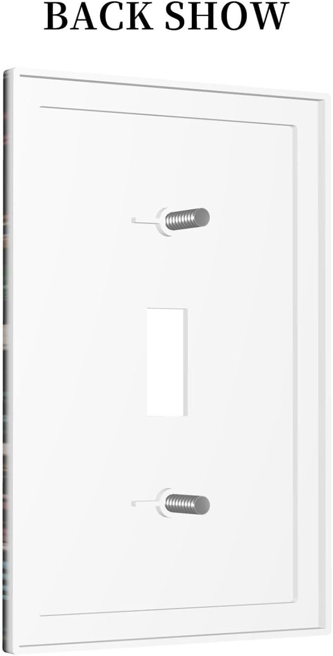 Vintage Colorful Flower Boho Floral Rustic Dark Leaves 1 Gang Light Switch Covers Single Toggle Wall Plate Decorative Switchcover Electrical Switchplate for Farmhouse Country Bedroom Decor