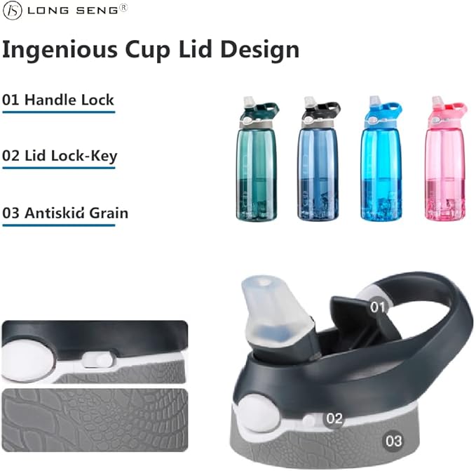 Sports Water Bottle 35 OZ, Gym Leak Proof Wide Mouth Straw Water Bottles Sky Blue BPA-Free Plastic Water Bottle Tasteless Portable Easy Clean Water Bottles For Adults Man Woman