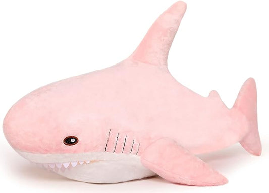 MorisMos Shark Pillow Giant Stuffed Shark, Baby Shark Plush Toy Shark Toys, Big Shark Stuffed Animal, Pink, 32in