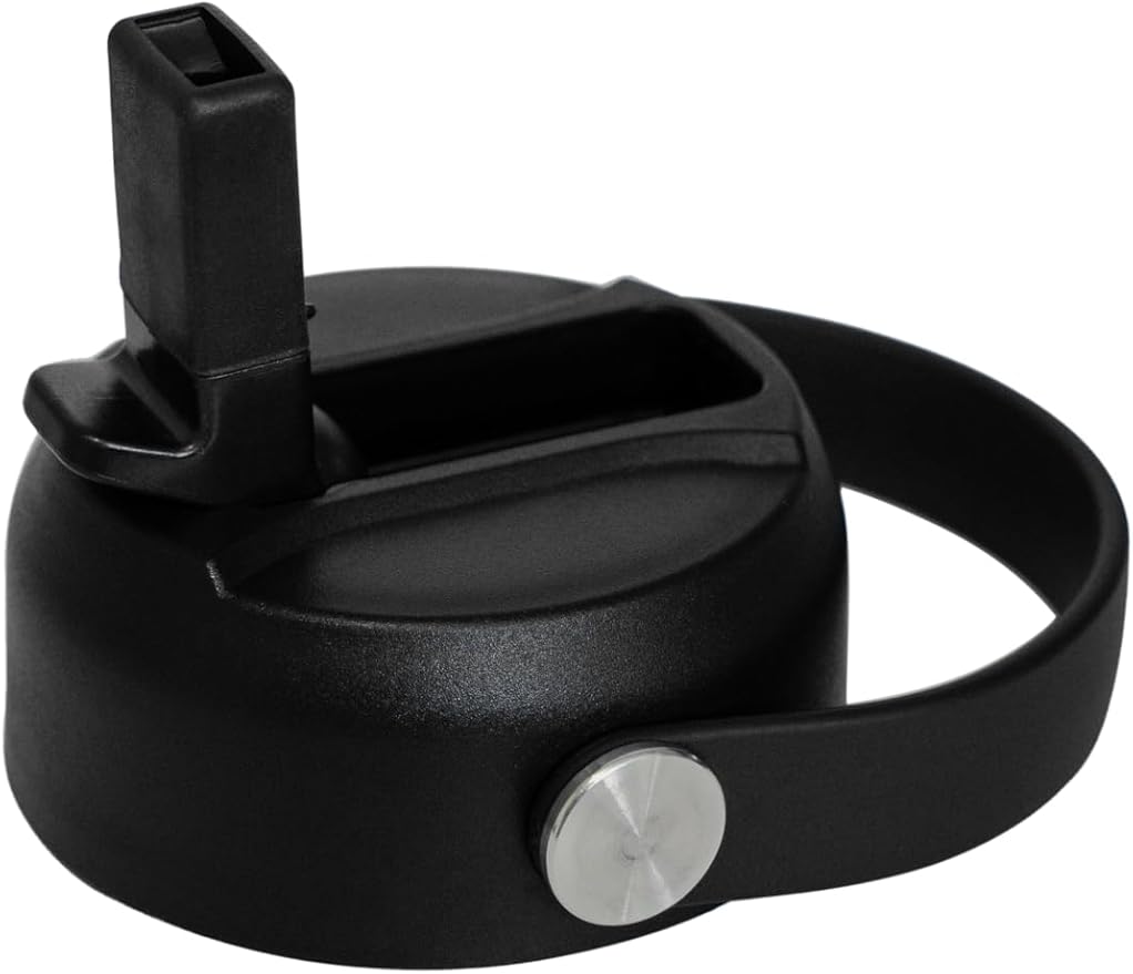 HydroTech Stainless Steel Leak Proof Water Bottle with Double Wall Insulation and 2 Lids (Straw Lid) - 40 OZ. (Black)