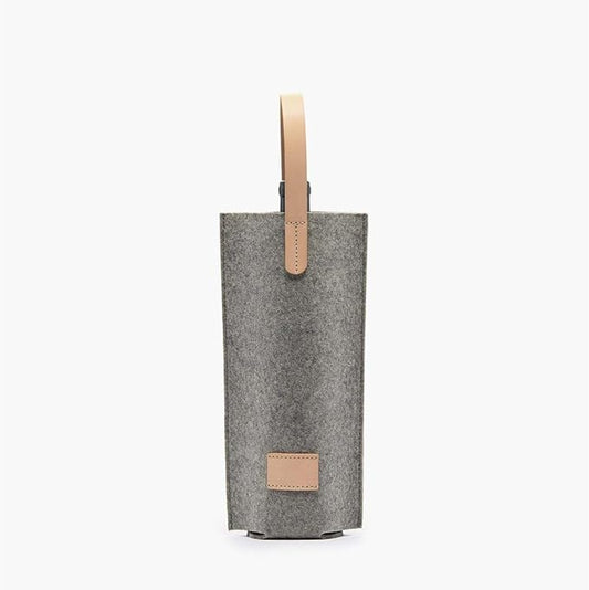 Daphilly Wine bags, 2 bottles wine gift bag for wine bottles, felt high grade wine gift bag for birthday, baby shower, wedding, graduation, Christmas and Thanksgiving (Single Grey)