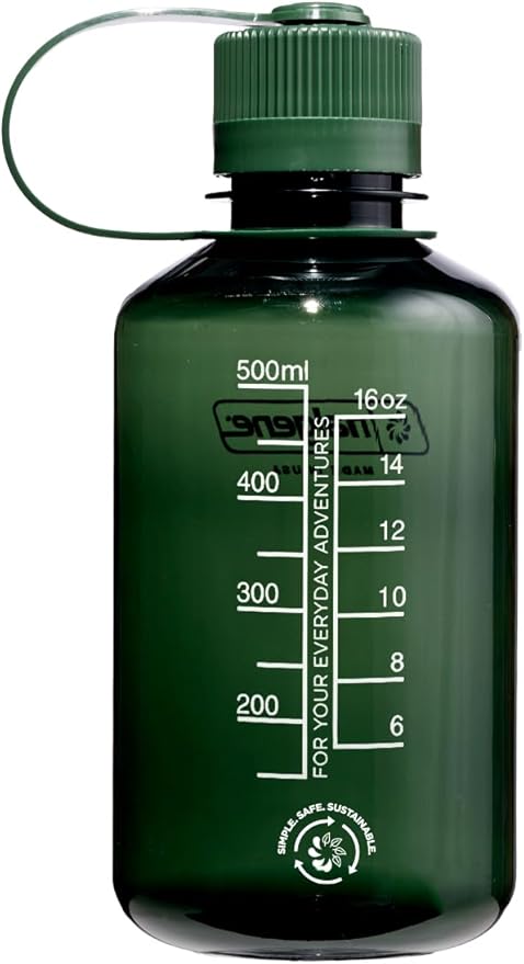 Nalgene Sustain Tritan BPA-Free Water Bottle Made with Material Derived from 50% Plastic Waste, 16 OZ, Narrow Mouth