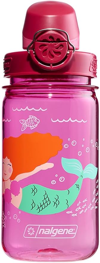 Nalgene Sustain Tritan BPA-Free Kids On The Fly Water Bottle Made with Material Derived from 50% Plastic Waste, Leak Proof, Durable, BPA Free, Carabiner Friendly, Reusable, 12 oz