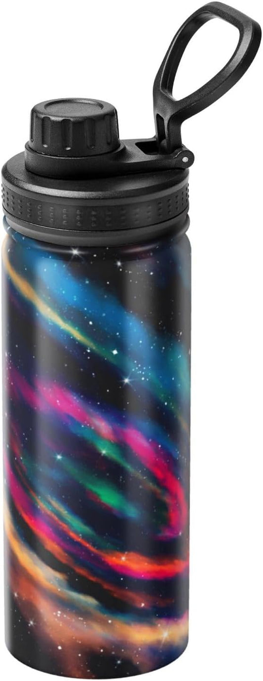 Cerburny Insulated Water Bottle Coloful Galaxy 18 oz Stainless Steel Bottles With Lid Wide Mouth Gym Sports Water Jug For Men Women Adult