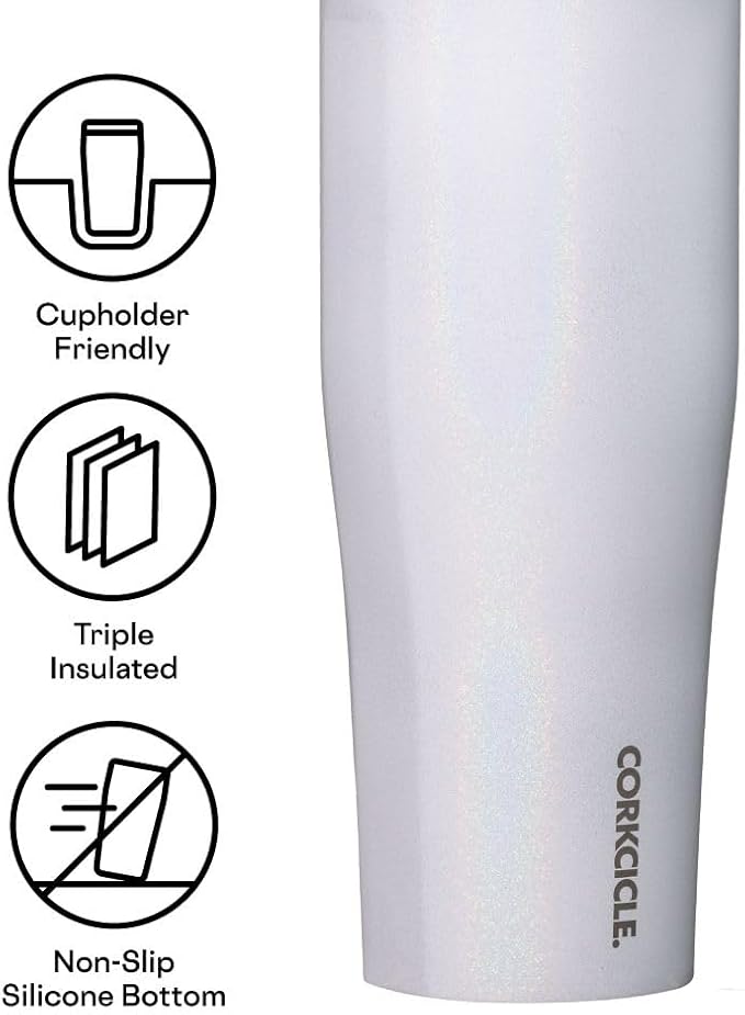 Corkcicle Go Cup XL Insulated Tumbler with Lid and Straw, Unicorn Magic, 30 oz – Reusable Water Bottle Keeps Beverages Cold for 12hrs – Cupholder Friendly Tumbler, Leak-Proof Design