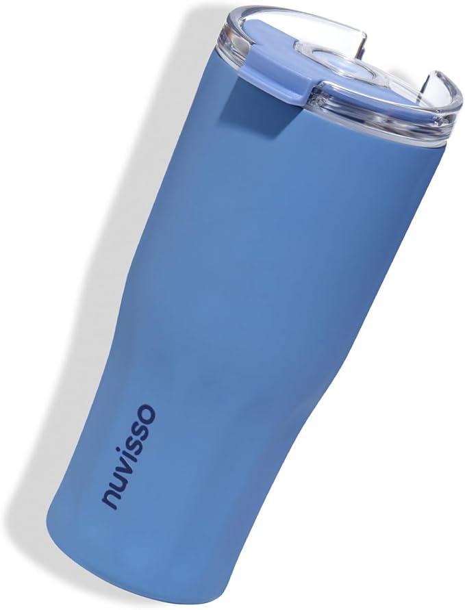 The Daily: Acuto - Water Bottle - 20oz - Multfunction Lid (Straw and flip), Leak Proof - Stainless Steel Bottle for Men, Women, Double Wall, Insulated (Frost Blue)