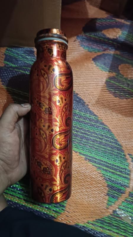 PYOR Copper Bottle - Red Coppe Water Bottle For Drinking Water, 1Ltr Water Bottle