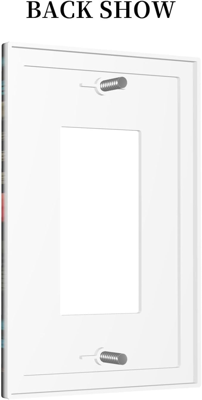 Boho Floral Vintage Flower Leaves Rustic Wildflower Plants 1 Gang Rocker Light Switch Covers Single Decora Outlet Wall Plate Decorative Switchplate Faceplate GFCI for Country Bathroom Bedroom Decor