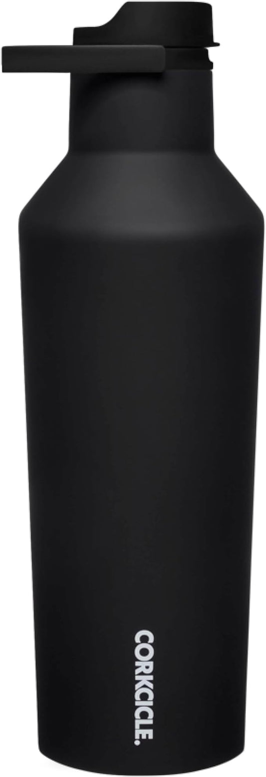 Corkcicle Sport Canteen Insulated Tumbler, Black, 32 oz – Reusable Water Bottle Keeps Beverages Cold for 25 Hours & Hot 12 Hours – Cupholder Friendly Tumbler with Screw-On Cap