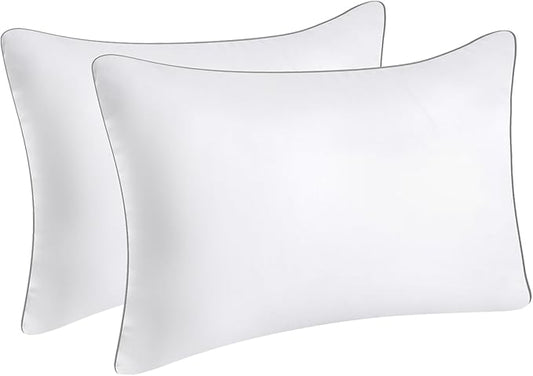 Bed Pillows for Sleeping Queen Size set of 2 Pack Cooling Pillow Set of 2 for Side Back and Stomach Sleepers Down Alternative Filling Luxury Soft and Skin-Friendly