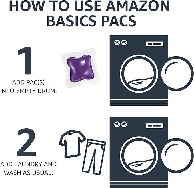 Amazon Basics Laundry Detergent Pacs, Lavender Scent, 120 Count (New Packaging)