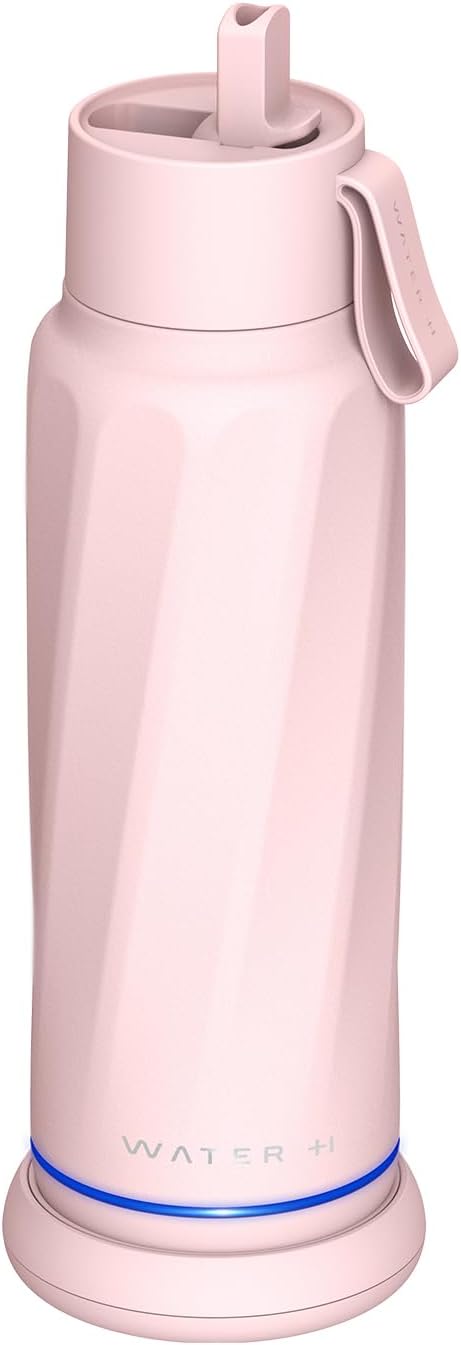 Vita Insulated Smart Water Bottle, Intake Tracker, Water Safety Analyzer, LED Reminder, BPA Free, 18 oz Double Wall Vacuum Stainless Steel Thermos (Flip Lid + Straw), Ideal Gift for Dad