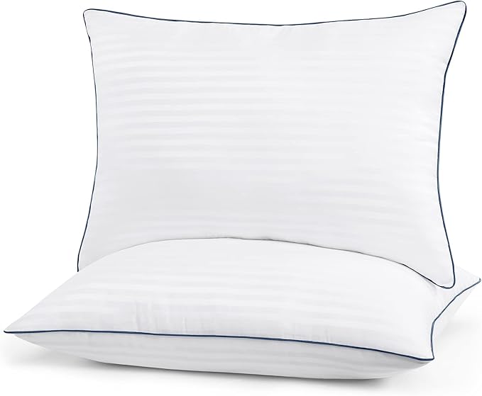 Homemate Bed Pillows for Sleeping - Standard Size(20"x26") Set of 2 Hotel Quality Pillows Allergy Friendly Microfiber Shell Fluffy Down Alternative Filling Pillow Suitable Back Stomach or Side Sleeper