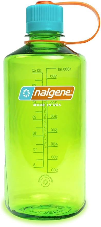 Nalgene Sustain Tritan BPA-Free Water Bottle Made with Material Derived from 50% Plastic Waste, 32 OZ, Narrow Mouth, Pear