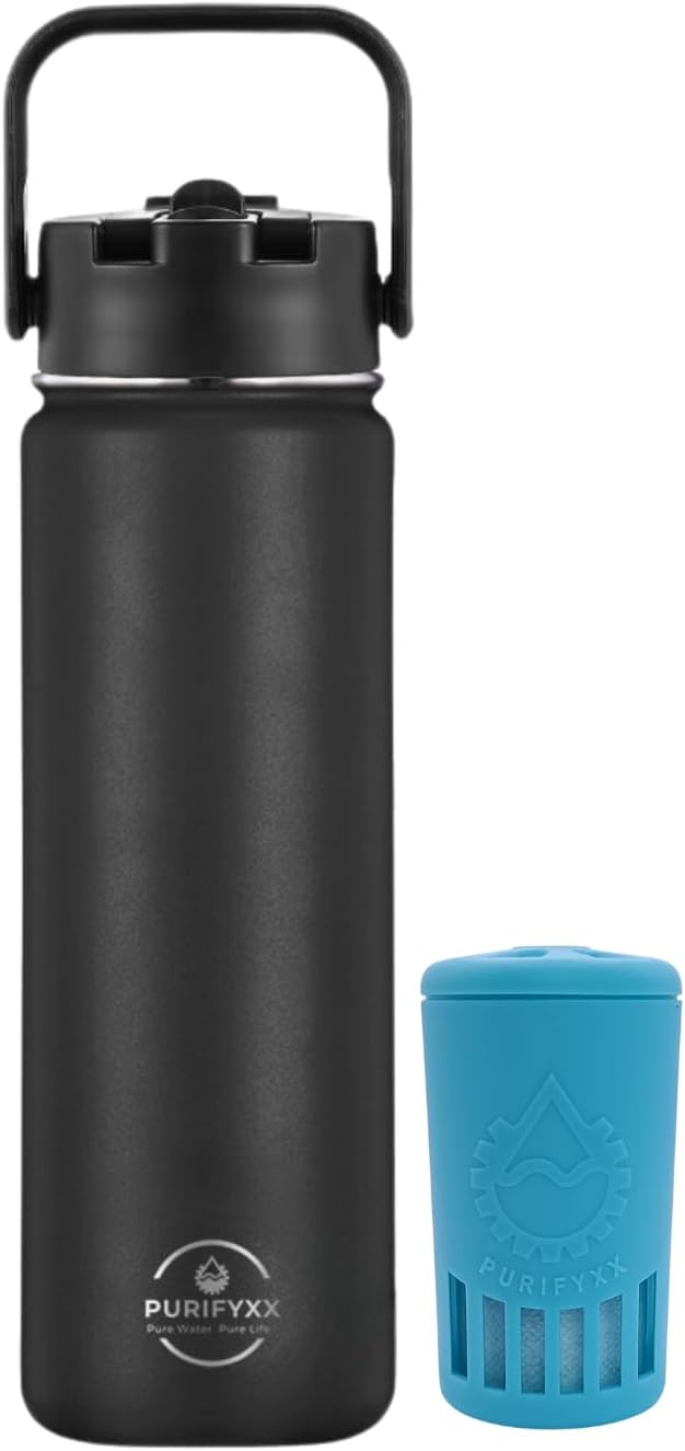 HydroBottle | Stainless Steel Filtered Water Bottle, 24 oz | BPA-Free, Removes Lead, Chlorine, Arsenic, VOCs | Filter Lasts 3 Months, Replaces 568 Plastic Bottles