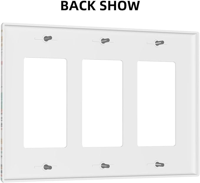 Rustic Floral Boho Colorful Flower 3 Gang Rocker Light Switch Covers Triple Outlet Wall Plate Decorative Switchplate Cover Faceplate GFCI for Farmhouse Bathroom Bedroom Kitchen Decor