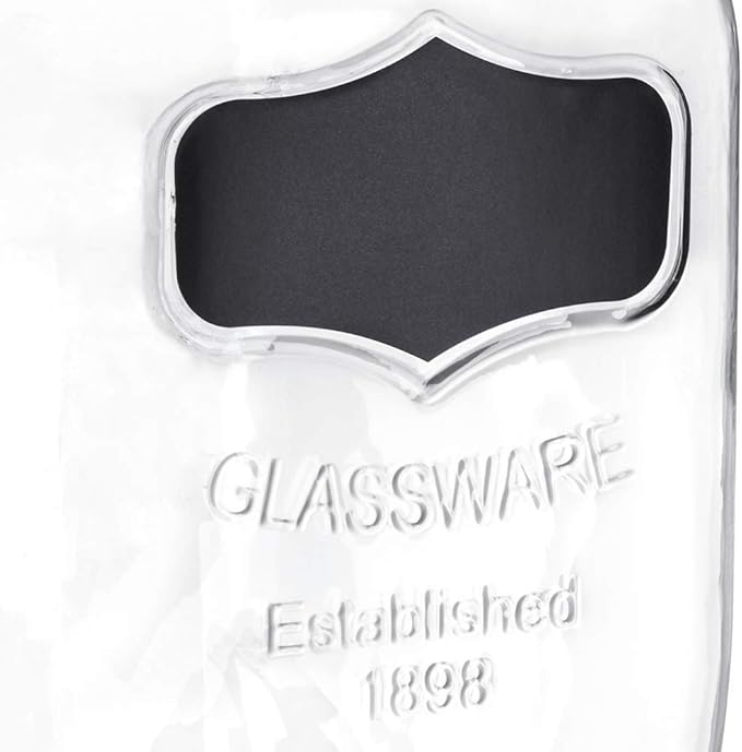 VITTORI, Vintage Drinks Dispenser, Vitolero Water Dispenser, Glass Vitolero with Black Label and Lid, 4 Liters