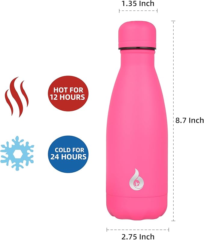BJPKPK 12oz Water Bottles Stainless Steel Insulated Water Bottle Keep Cold And Hot,Pink