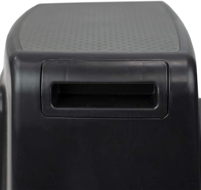 Small Step Stool for Adults and Children (Black), by Home Basics | Tall Step Stool with Rubber Treads | for Bathroom, Kitchen, and Bedroom | Footstool with Handles