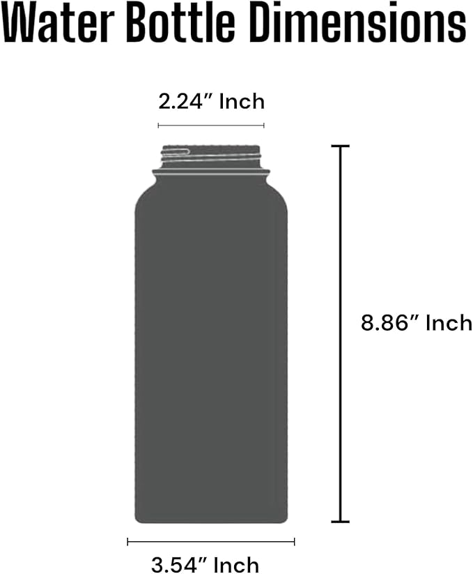 Water Bottle, Insulated water bottle, Stainless steel water bottle for kids men women Sports water bottle 32 oz Water bottle with straw Insulated Flask (Light Gray)
