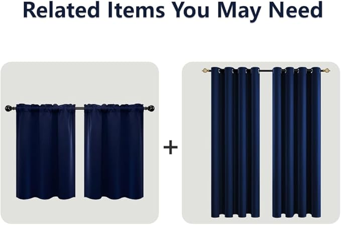 Navy Blue Curtains 84 Inch Length for Dorm Classroom 2 Panels Set Grommet Window Treatments Shade Sun Heat Blocking Dark Room Darkening No Light Blackout Curtains for Living Room 84 Inches Long