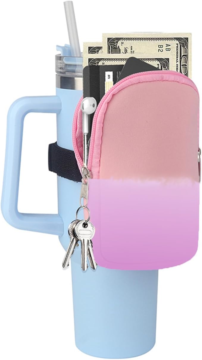 Water Bottle Pouch for Stanley, Running Water Bottle Handheld Caddy Compatible With Stanley Quencher Adventure 40oz & IceFlow 20/30oz, Kinds of Tumbler, Gym Water Bottle Accessories For Women