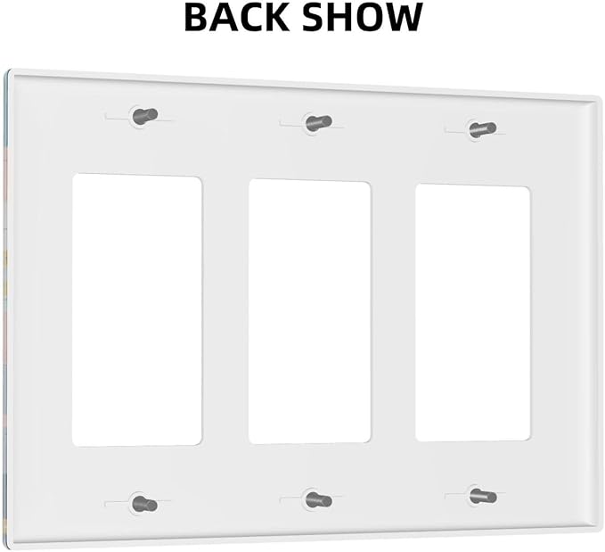 Mid Century Modern Atomic Cute Cats 3 Gang Rocker Light Switch Covers Triple Outlet Wall Plate Decorative Switchplate Cover Faceplate GFCI for Kidroom Nursery Bedroom Decor