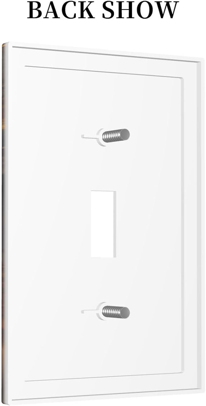 Gradient Abstract Ripple Blue Gold Marble Printed 1 Gang Light Switch Covers Single Toggle Wall Plate Decorative Switchcover Electrical Switchplate for Kitchen Bathroom Bedroom Decor