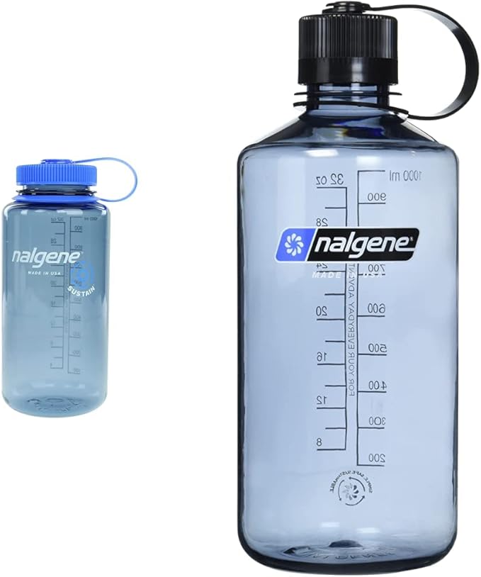Nalgene Sustain Tritan BPA-Free Water Bottle Made with Material Derived from 50% Plastic Waste, 32 OZ, Wide Mouth