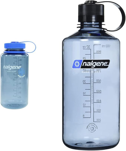 Nalgene Sustain Tritan BPA-Free Water Bottle Made with Material Derived from 50% Plastic Waste, 32 OZ, Wide Mouth